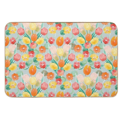 Tulips And Nasturtiums  Pet-Safe Bath Mat