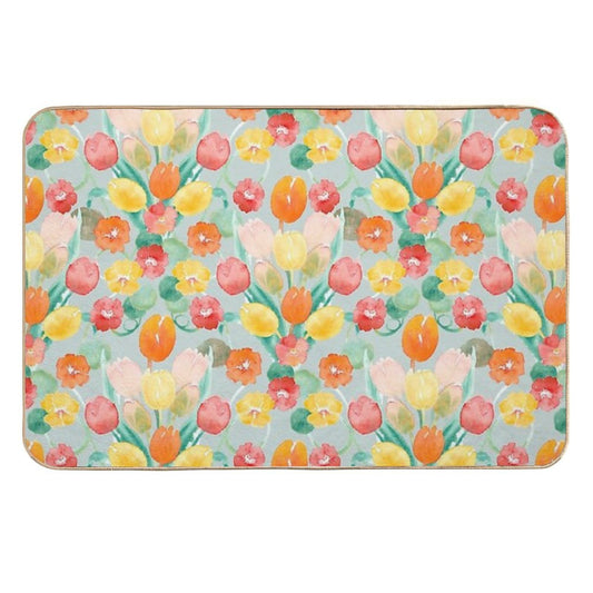 Tulips And Nasturtiums  Pet-Safe Bath Mat
