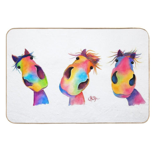 HoRSe PRiNT ' THe HaPPY HoRSeS ' BY SHiRLeY MacARTHuR  Repositionable Bath Mat