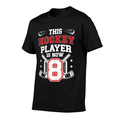 8th Ice Hockey Birthday Eight Year Old Ice Hockey Player  Lightweight T-Shirt