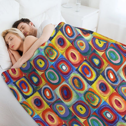 Wassily Kandinsky - Color Study, Squares with Concentric Circles - Bauhaus Art Quick-dry Throw Blanket