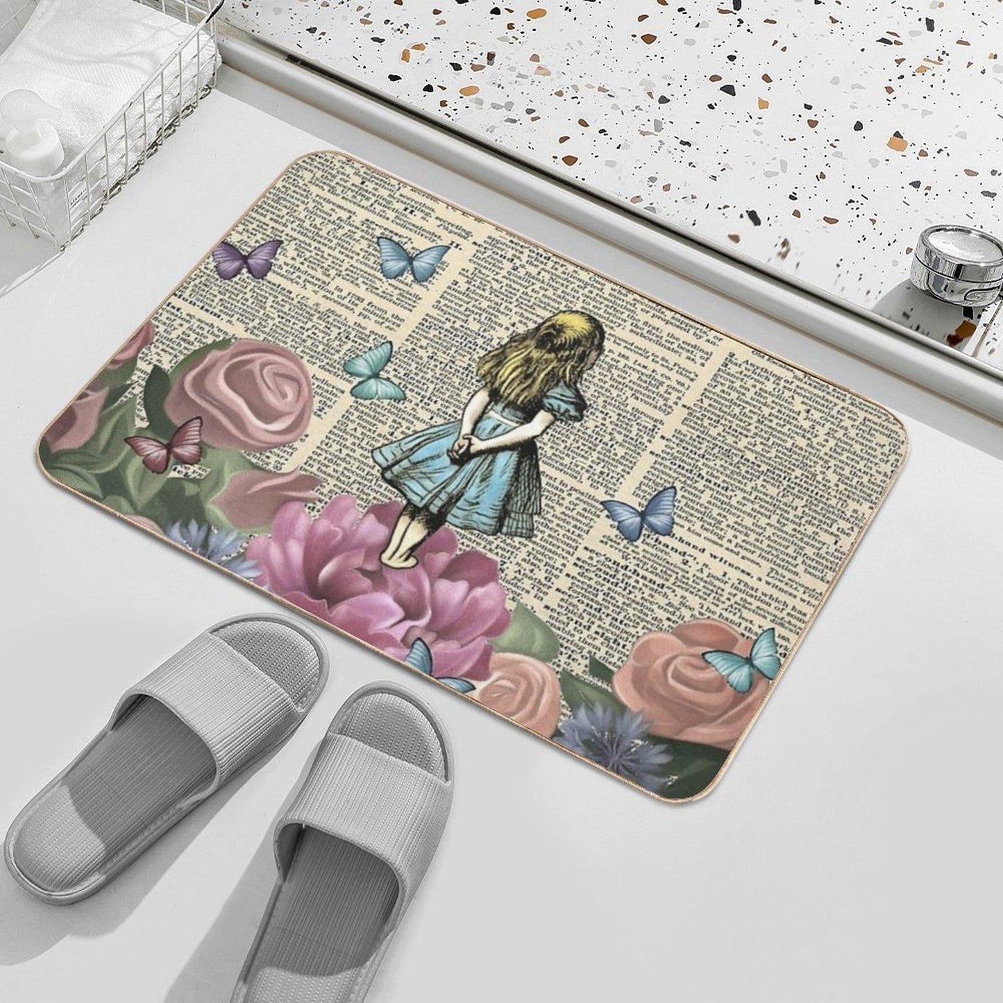 Alice In Wonderland - Wonderland Garden  Slip-Resistant Bath Mat