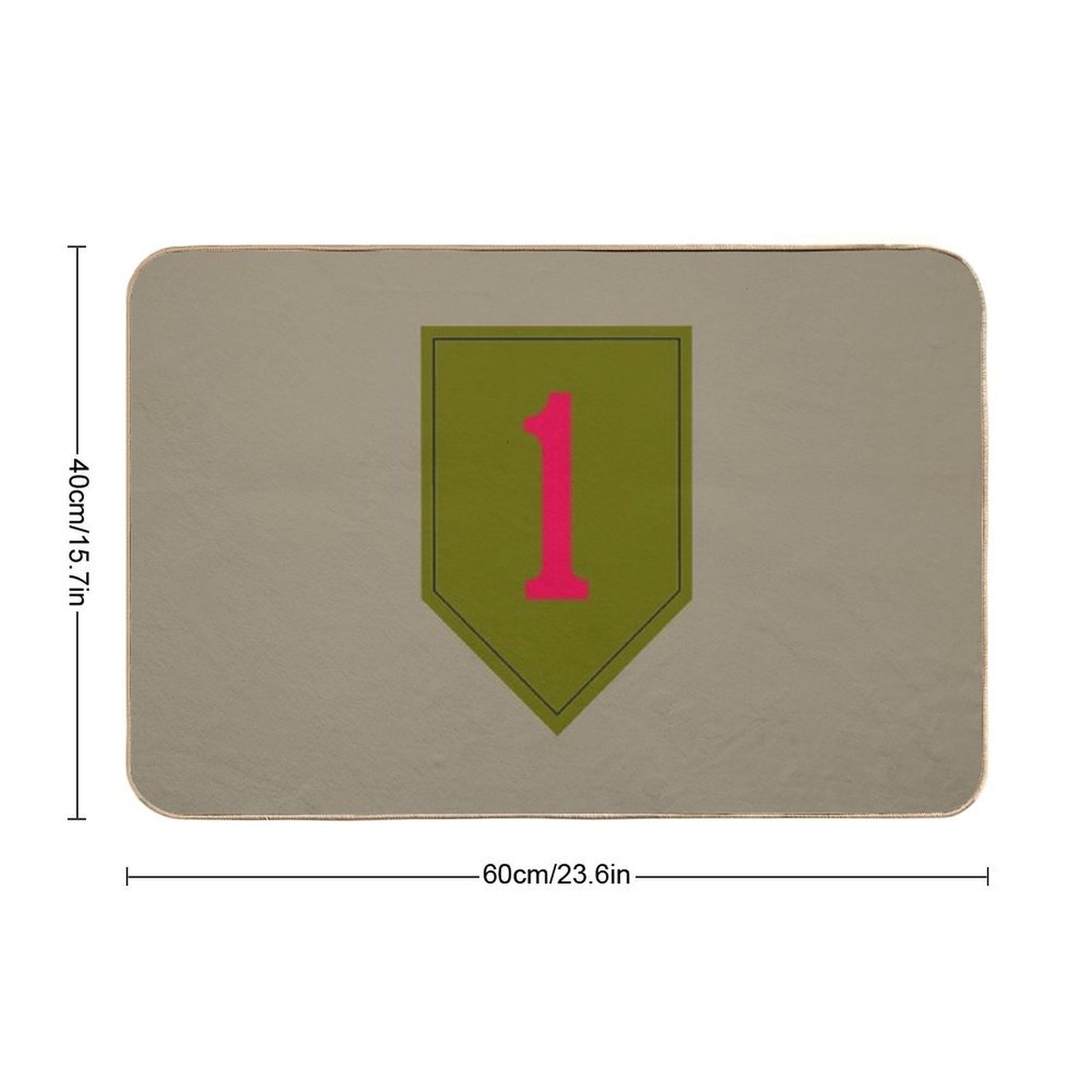 1st Infantry Division The Big Red One (United States Army)  Anti-Trip Bath Mat