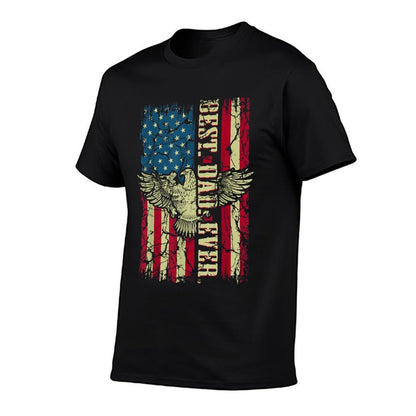 Best Dad Ever Patriotic Eagle Funny for Dad Father  Tagless Design T-Shirt