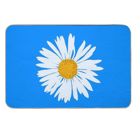 Hand-painted Daisy Blossom - Botanical Illustration Bellis Perennis  Slip-Resistant Bath Mat