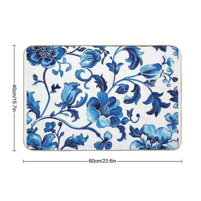 Blue Pattern  Stain-Proof Bath Mat