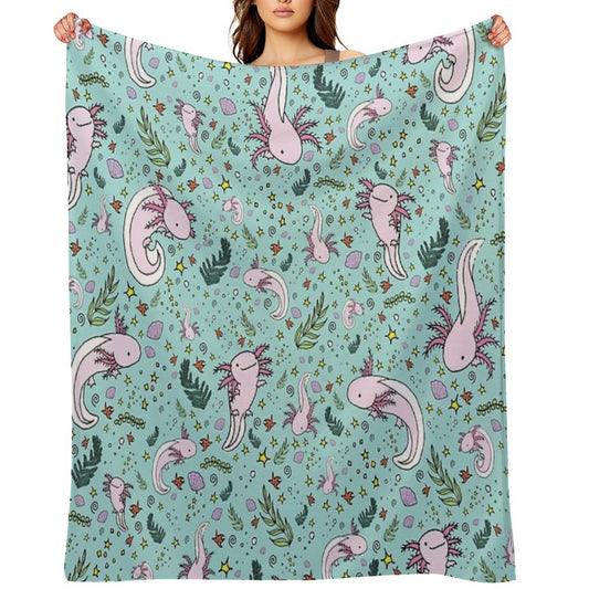 Axolotl Plush Throw Blanket