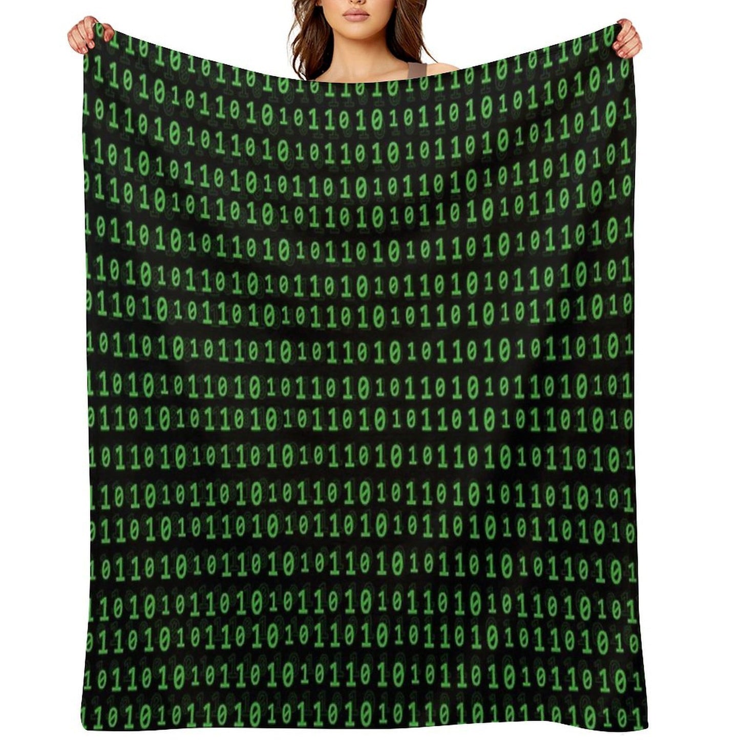 Binary Numbers Wrinkle-free Throw Blanket