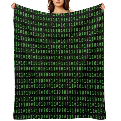 Binary Numbers Wrinkle-free Throw Blanket