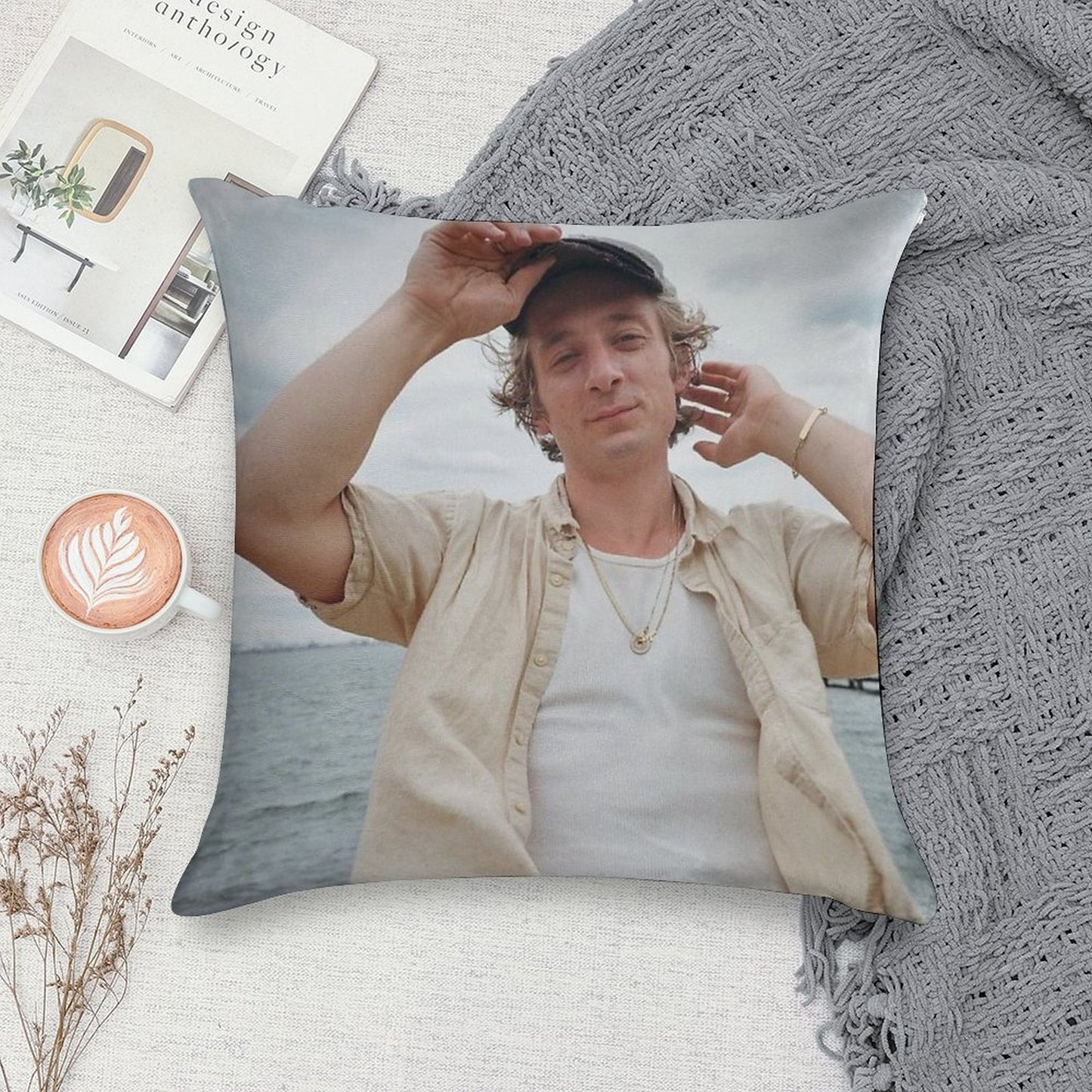 Jeremy Allen White Cute Soft Washable Throw Pillow