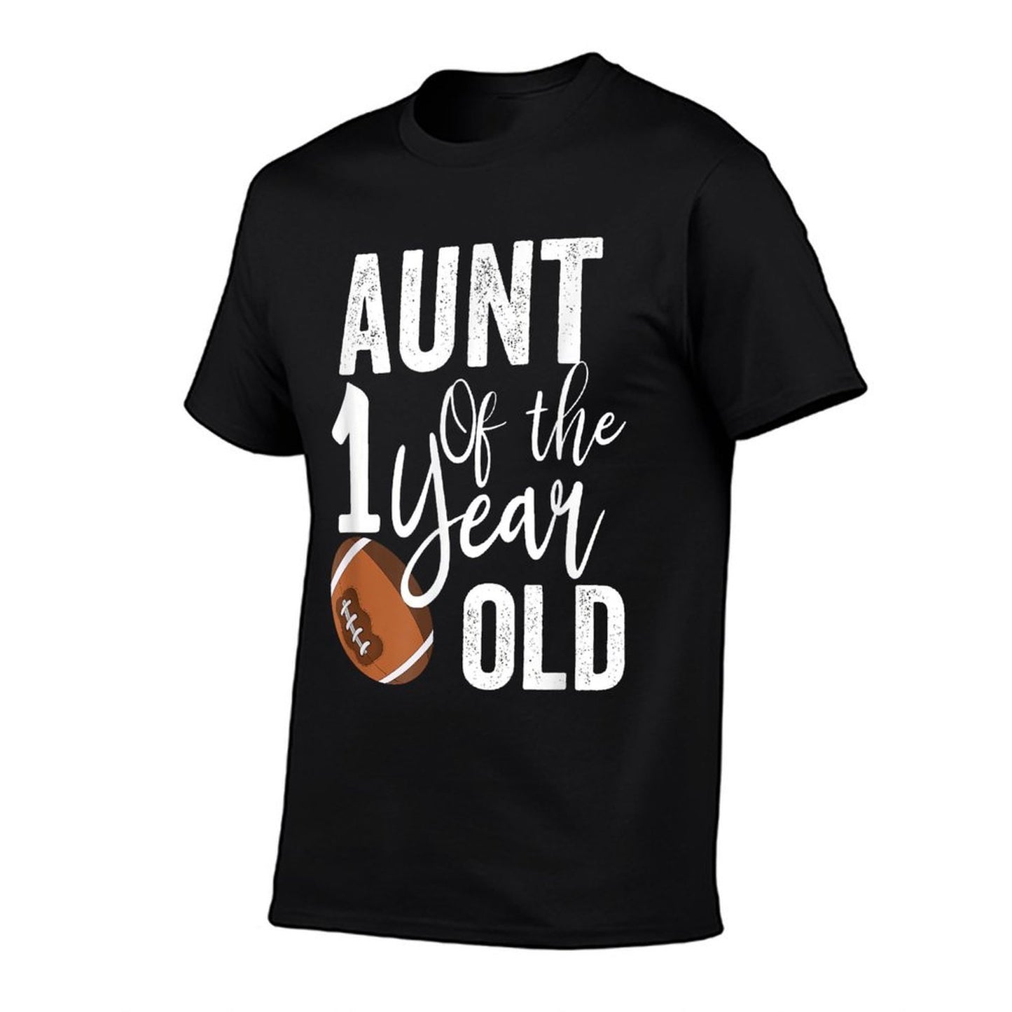 Aunt Of The 1 Year Old Football 1st Year Down Birthday  Moisture-wicking T-Shirt
