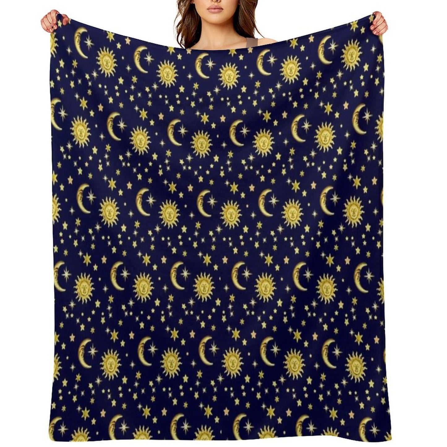 Sun, Moon & Stars Quick-dry Throw Blanket