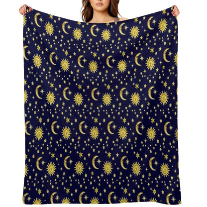 Sun, Moon & Stars Quick-dry Throw Blanket