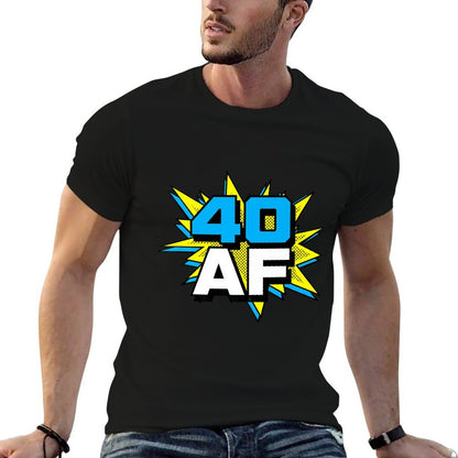 Funny Mens 40th Birthday 40 AF  Oversized Silhouette T-Shirt