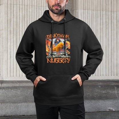Funny Dinosaur Chicken Nugget Bootleg Hardcore Flames Meme Pilling-Resistant Hoodie