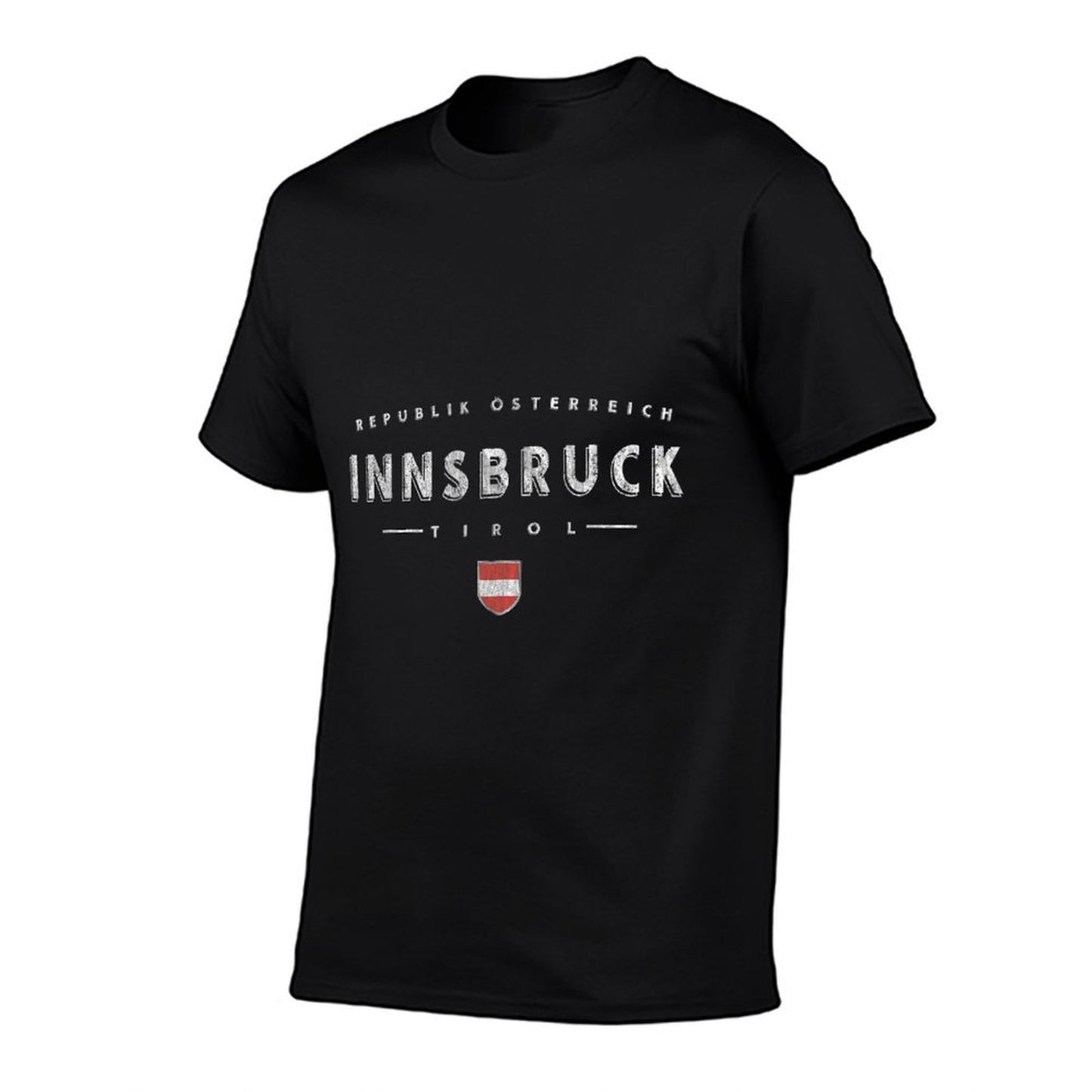Sterreich Design Co. Innsbruck Austria Logo - Womens Unisex-Adults  Kids Black Regular Fit U-Neck Modern Graphic Print - Small  Fade-proof Color T-Shirt