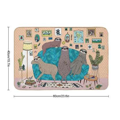 Lazy Sloths  Repositionable Bath Mat