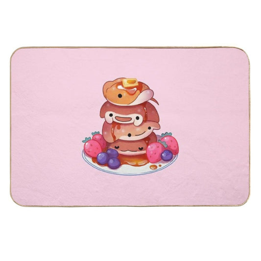 Fluffy Sea Pancakes  Fade-Resistant Bath Mat