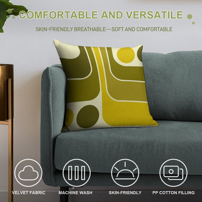 Retro Geometric Design 632 Soft Hidden Zipper Throw Pillow