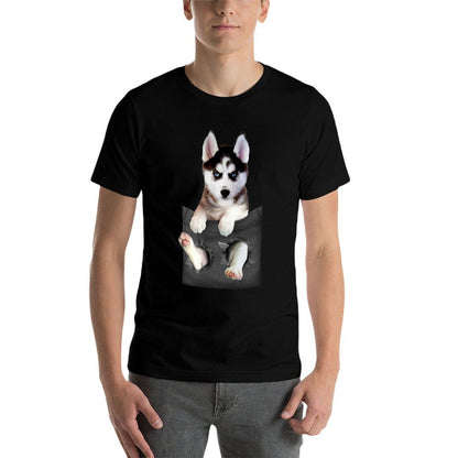 Siberian Husky In Pocket Puppy T  Stretchy T-Shirt
