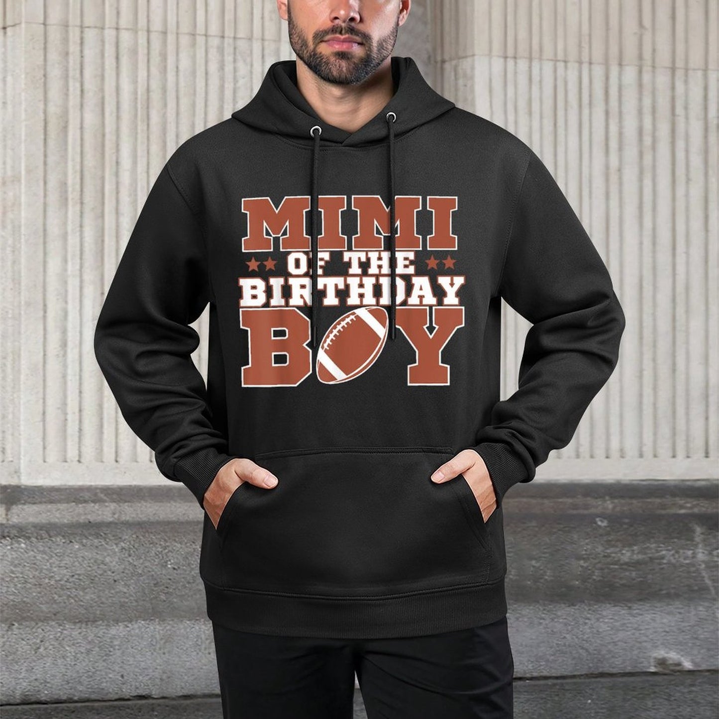 Mimi Of The Birthday Boy Football Kids 1st Bday Party Lover Moisture-Wicking Hoodie