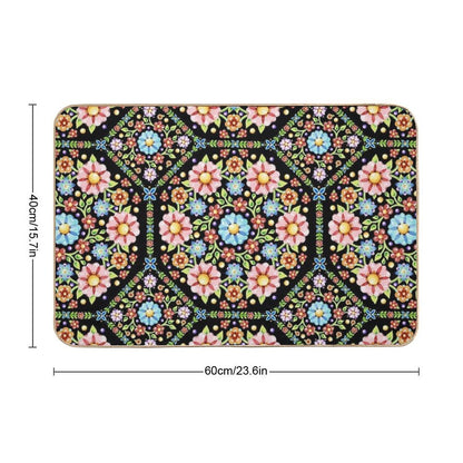 Millefiori Floral Flower Crown Durable Bath Mat