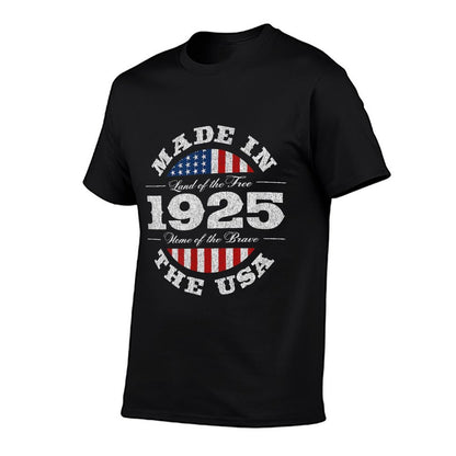 100 Year Old American USA 1925 100th Birthday  Rolled Sleeves T-Shirt