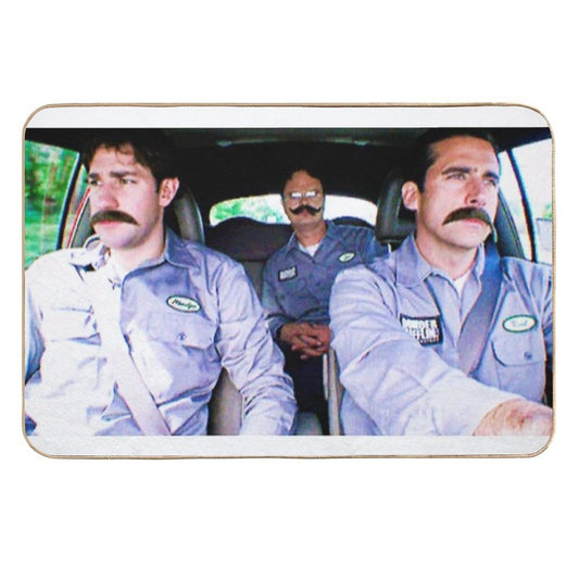 Jim, Dwight And Michael As Warehouse Workers  Pet-Safe Bath Mat