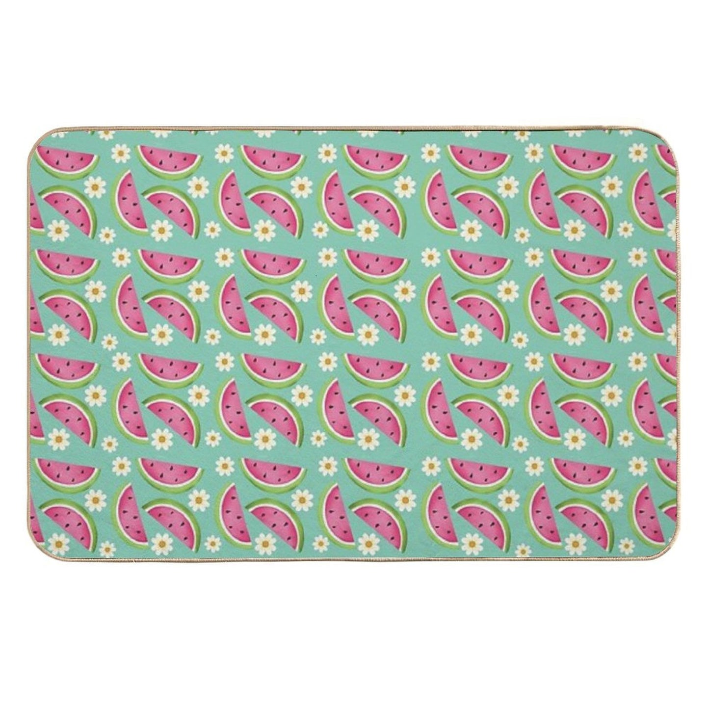 Watermelons And Daisies  Slip-Resistant Bath Mat