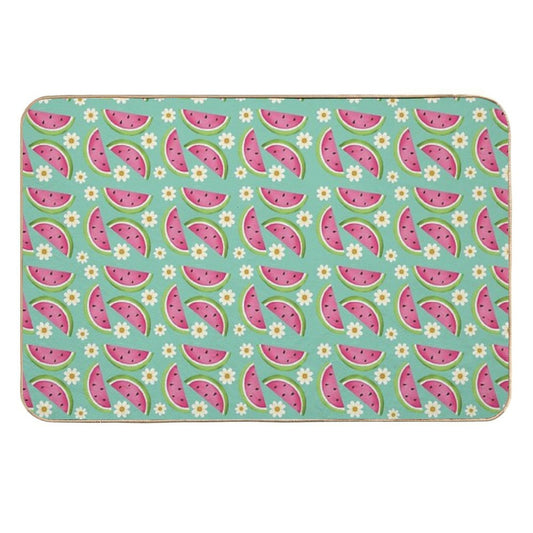 Watermelons And Daisies  Slip-Resistant Bath Mat