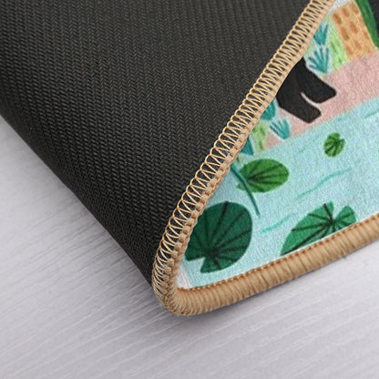 Malayan Tapir & Baby Print  Slip-Resistant Bath Mat