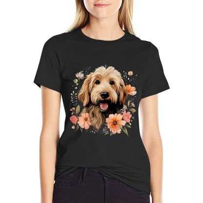 Goldendoodle Mom Golden Doodle Dog Lover Flowers Cute  High-quality Stitching T-Shirt