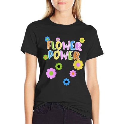 Womens Flower Power Cute Groovy Chick 70s 60s Party Theme Outfit  Vintage-inspired T-Shirt