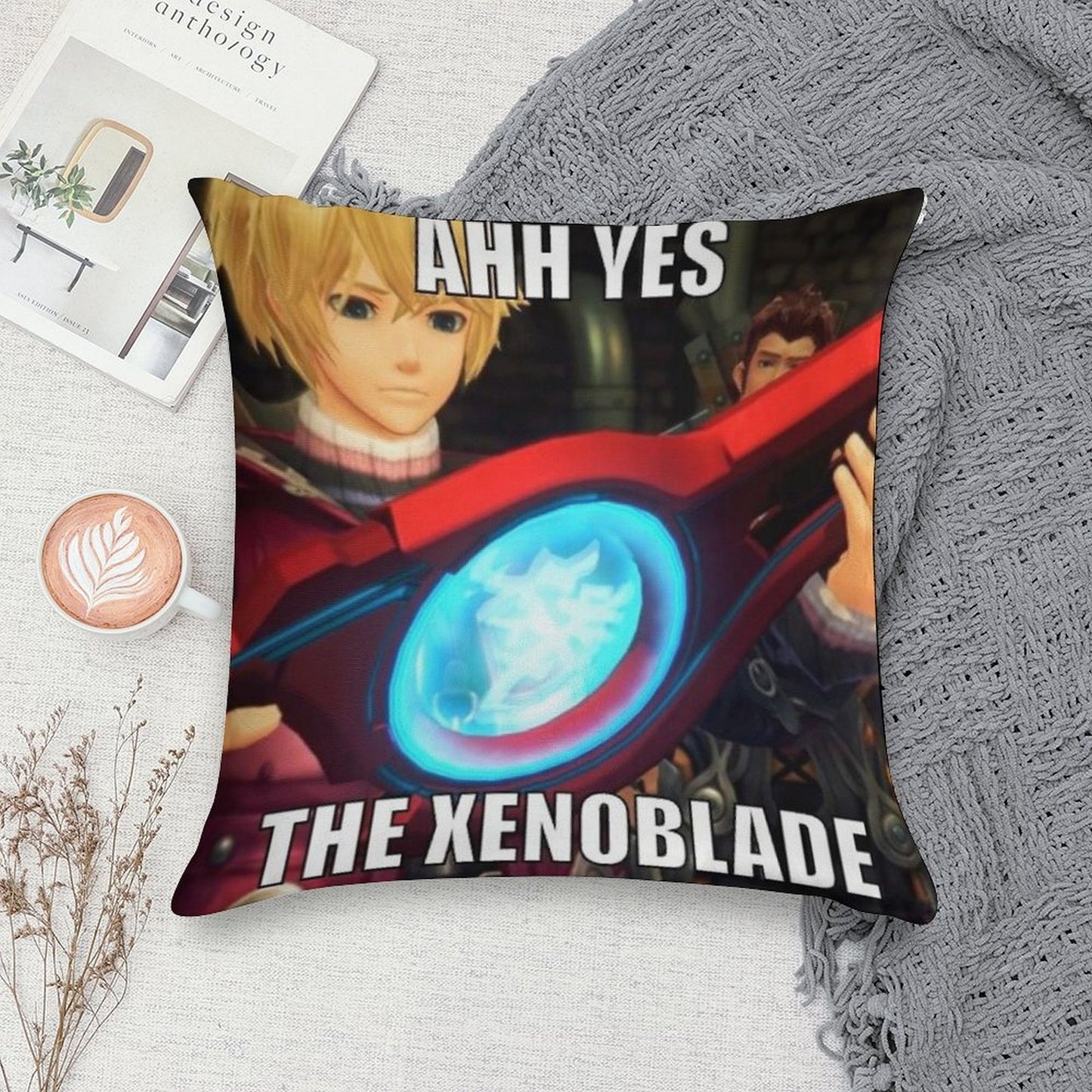 Ahh Yes, The Xenoblade Soft Fade-Resistant Throw Pillow