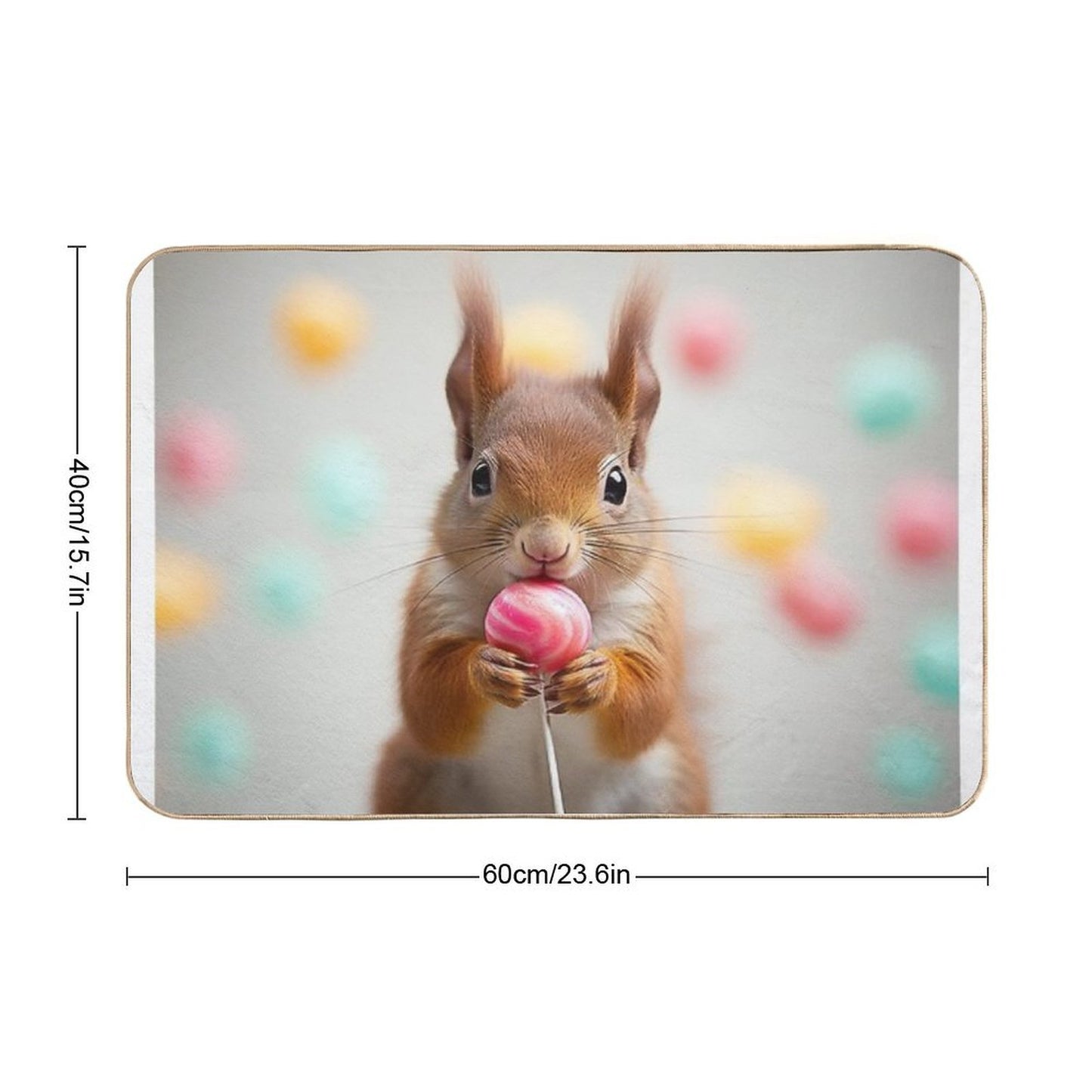 Squirrel with Lollipop  High-Traffic Bath Mat