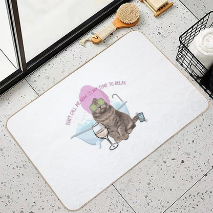 Funny Cat Relax  Stain-Proof Bath Mat