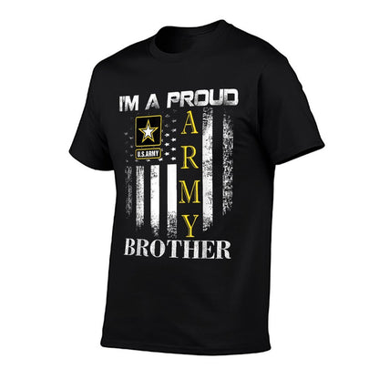 Vintage I'm A Proud Army Brother With American Gift  Slim-fit Cut T-Shirt