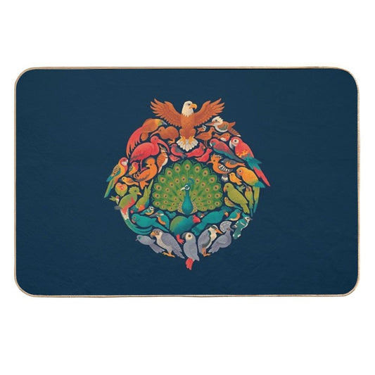 Aerial Rainbow  Blue  Toxin-Free Bath Mat