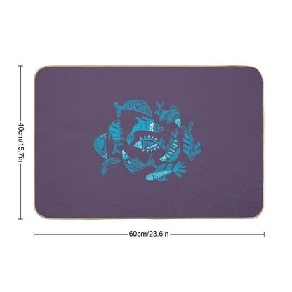 School Fish  Rapid-Drying Bath Mat