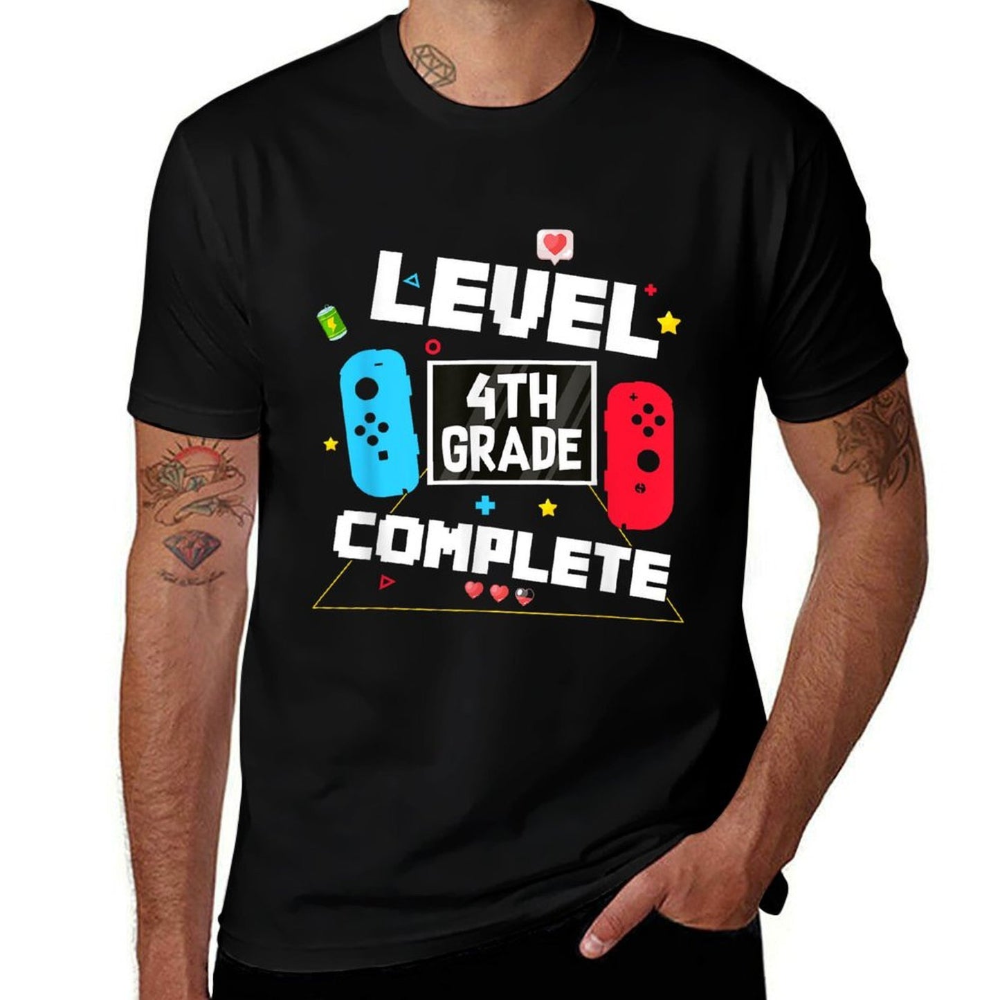Last Day Of School 4th Grade Level Complete Video Gamer Boys  Vintage-inspired T-Shirt