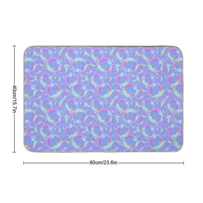Bubbly Bubbles (Blue) Durable Bath Mat