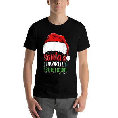 Santas Favorite Esthetician Funny Christmas Esthetician  Polyester Blend T-Shirt