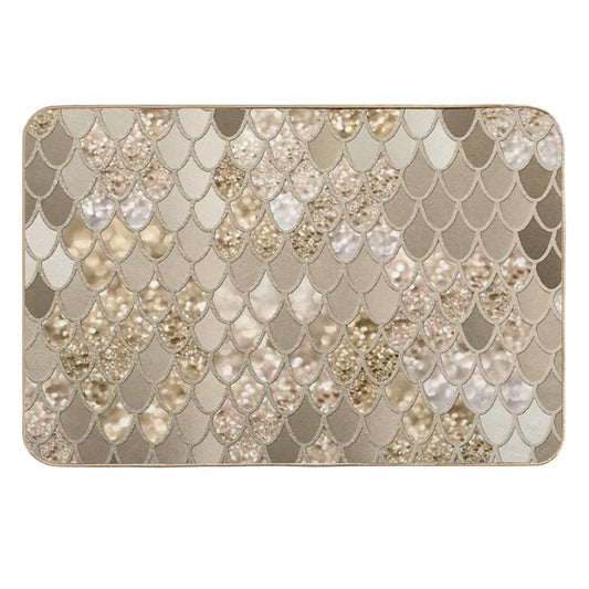 Mermaid Scales #5 (Photo of Glitter Only - Not Reflective)  Easy Maintenance Bath Mat