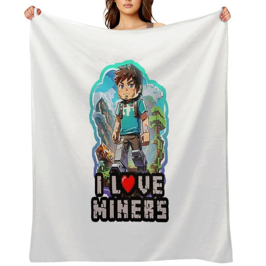 I Love Miners Premium Throw Blanket