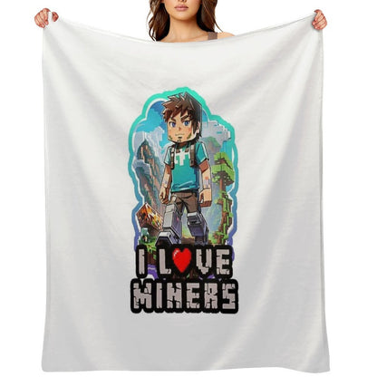 I Love Miners Premium Throw Blanket