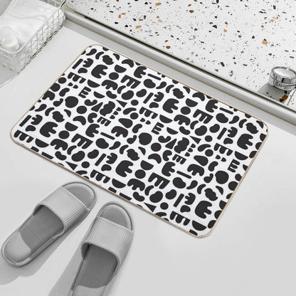 Black And White - Abstract Pattern Dance  Fade-Resistant Bath Mat