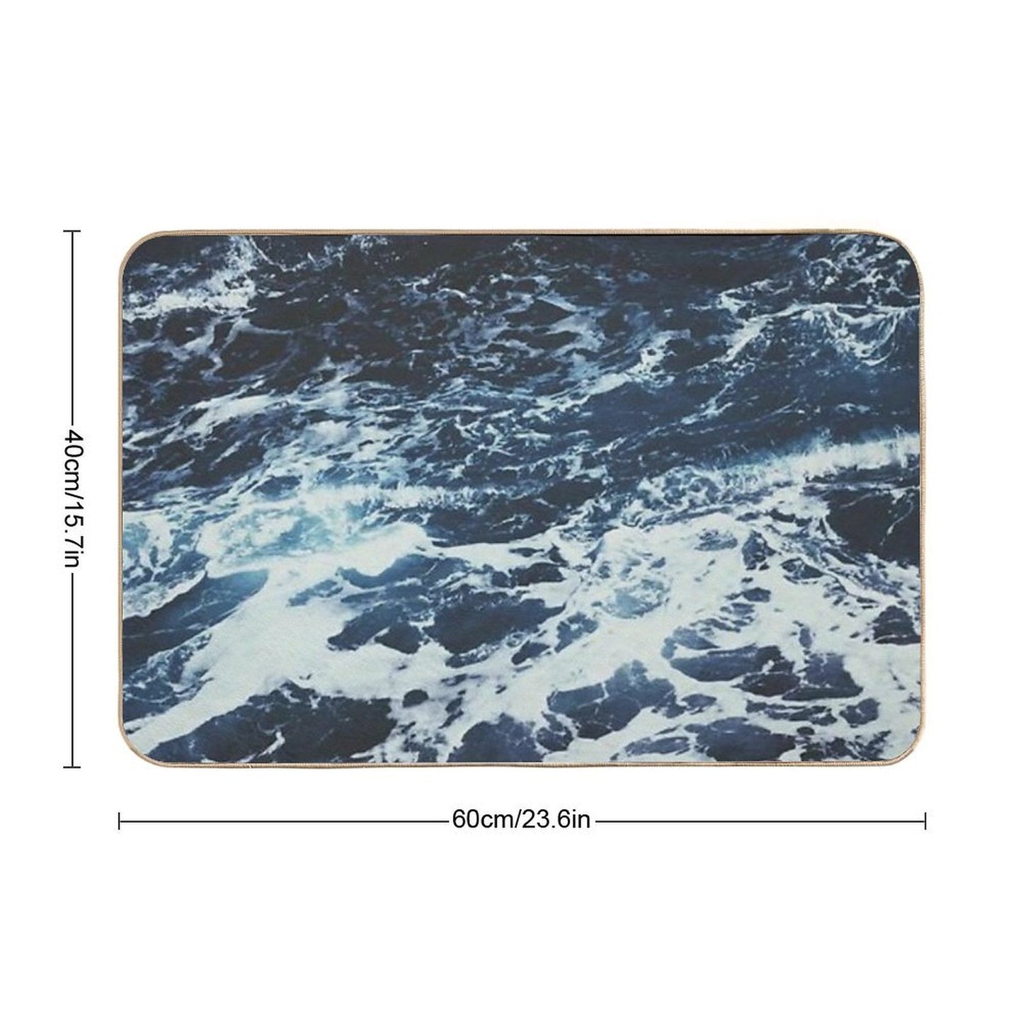 Dark Stormy Ocean Pattern  Slip-Resistant Bath Mat