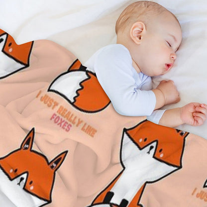 I Just Really Like Foxes Orange Multi-functional Throw Blanket