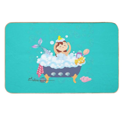 Just Relax Girl in Bathtub  Fade-Resistant Bath Mat