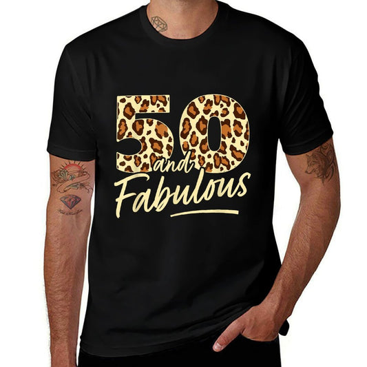 50 Year Woman Leopard Fabulous 50th Birthday  Durable T-Shirt